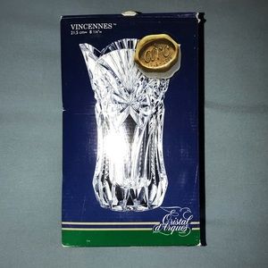 Vincennes Crystal Vase Genuine 24% Lead Crystal from France - Cristal d’Arques